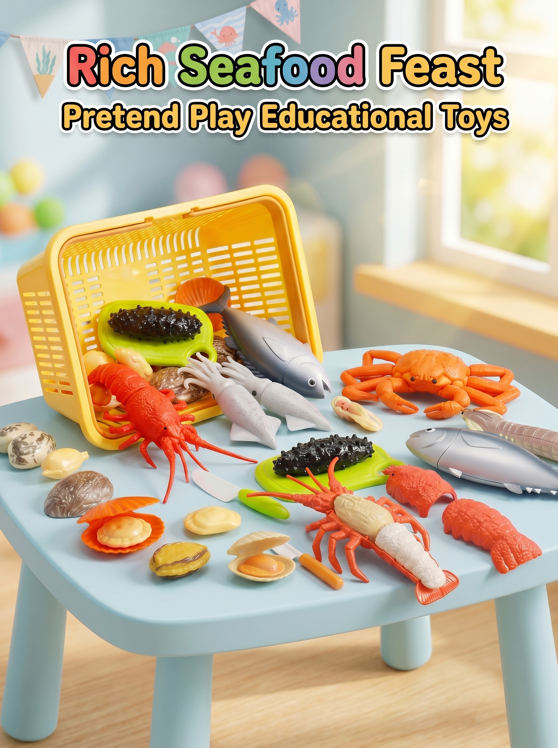 Kids Outdoor Kitchen Accessories - Children's Kitchen Toy Set Simulated Lobster