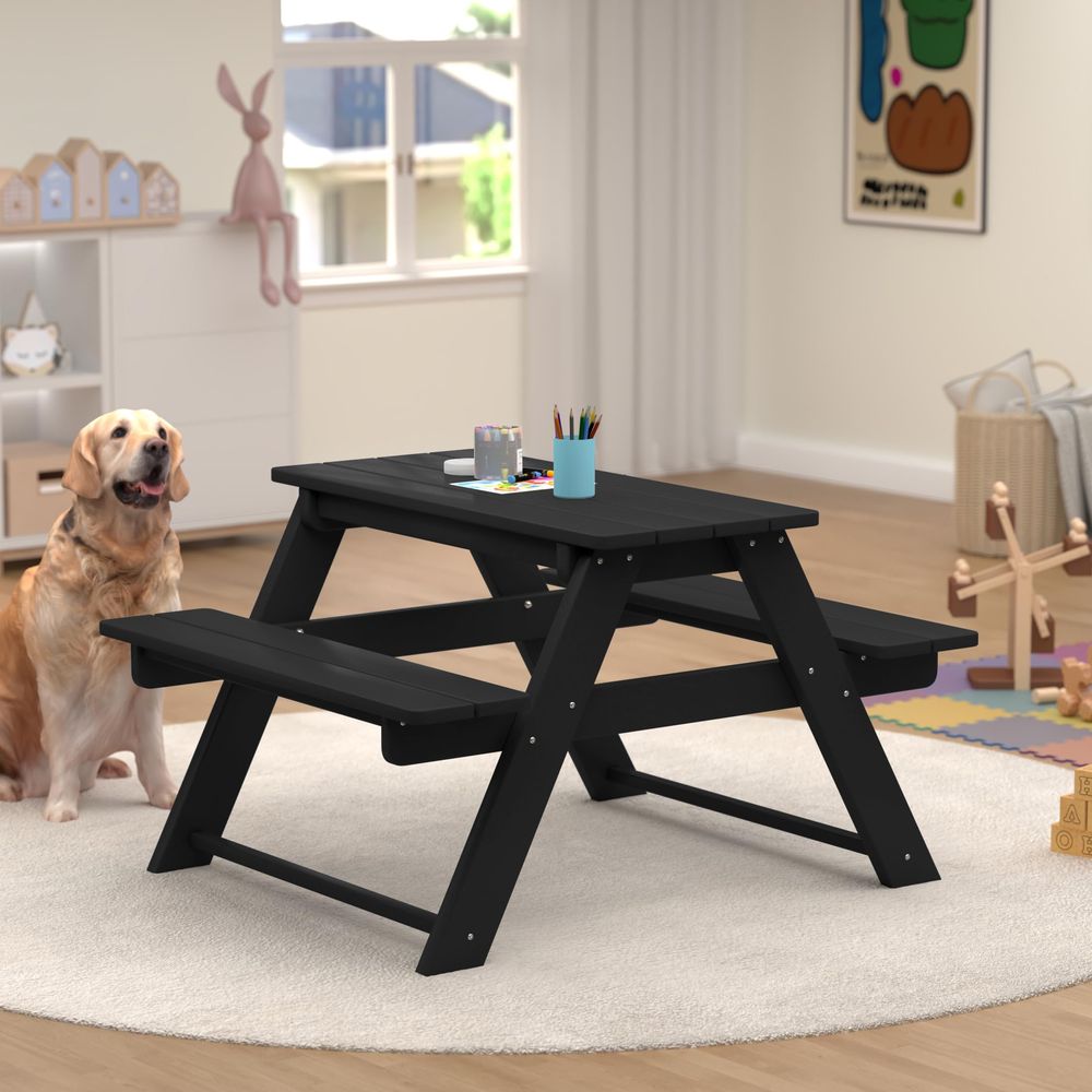 Kids Outdoor Table And Chairs - Kids Picnic Table, HDPE All Weather