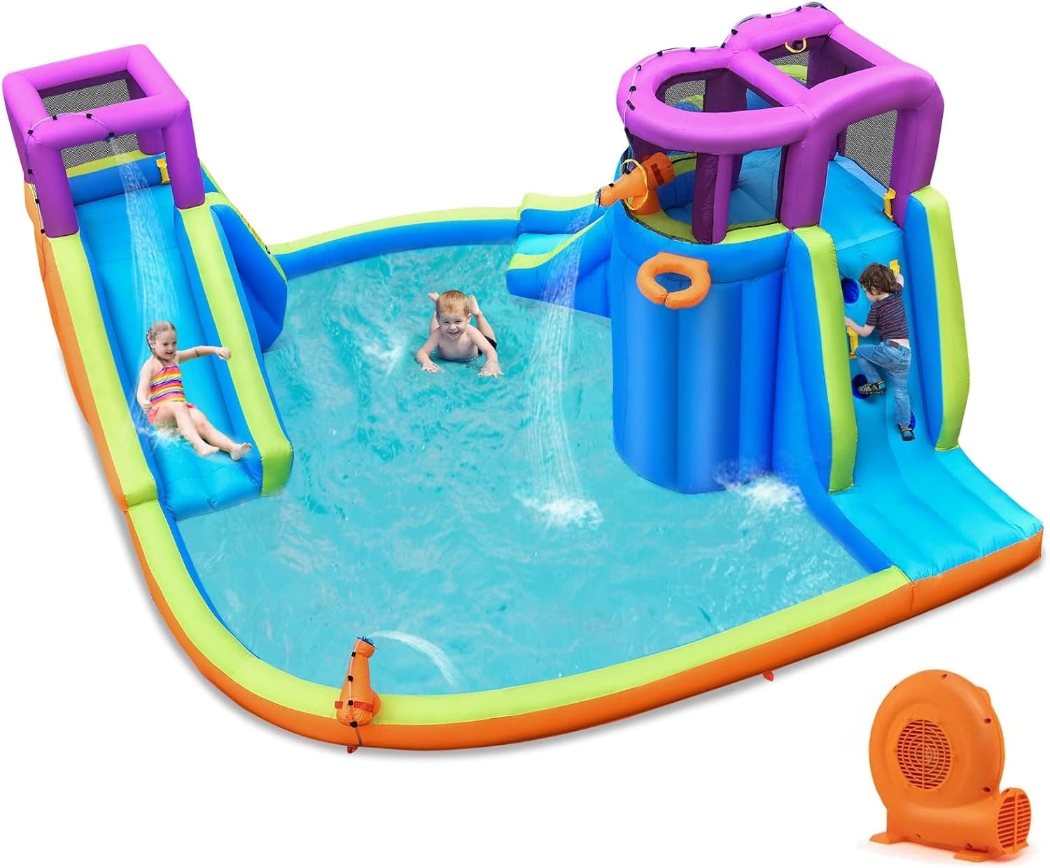 Kids Outdoor Park - Inflatable Water Slide Park 750W Air