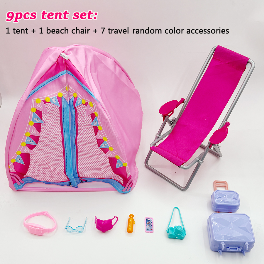 Kids Outdoor Table And Chairs - 9Pcs Tent Beach Chair Travel Accessories