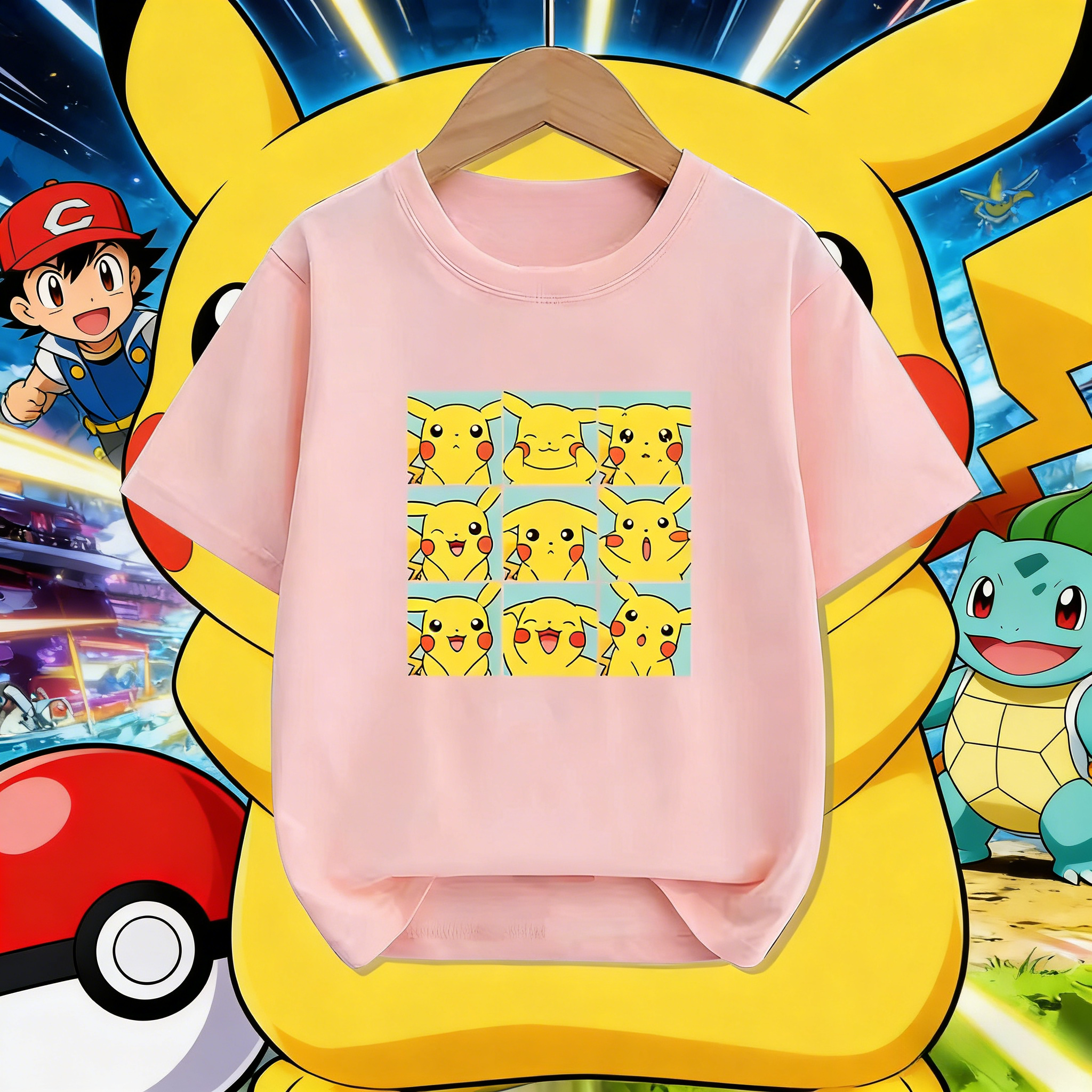 Tee Ball Set - 2026 Summer Pokemon Pikachu Emoji Grid