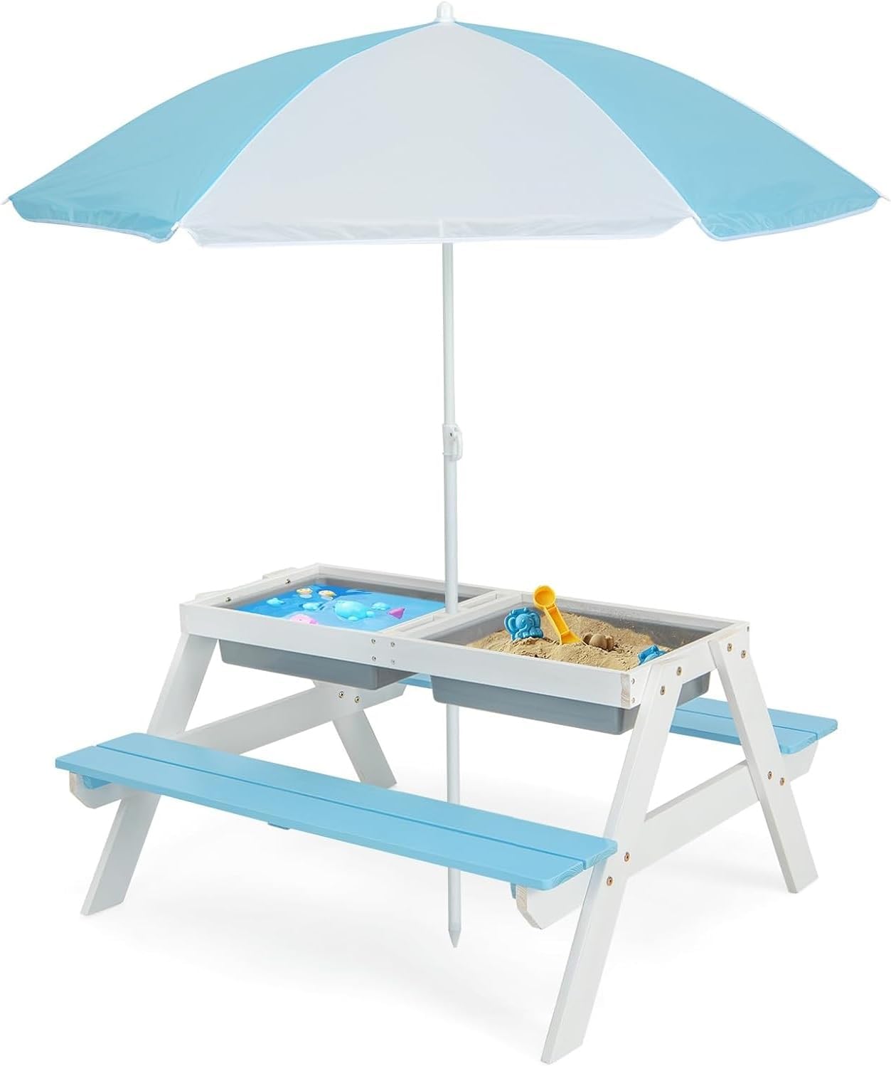 Kids Outdoor Table And Chairs - Kids Picnic Table, 4 in 1
