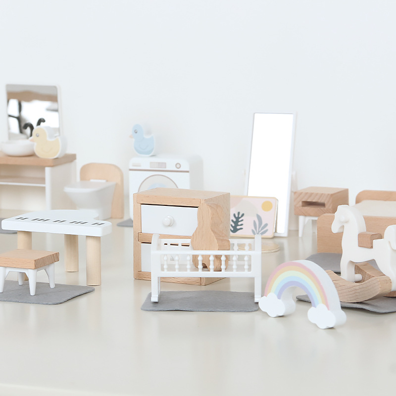Kids Outdoor Kitchen Accessories - Modern dollhouse furniture kitchen wood miniature