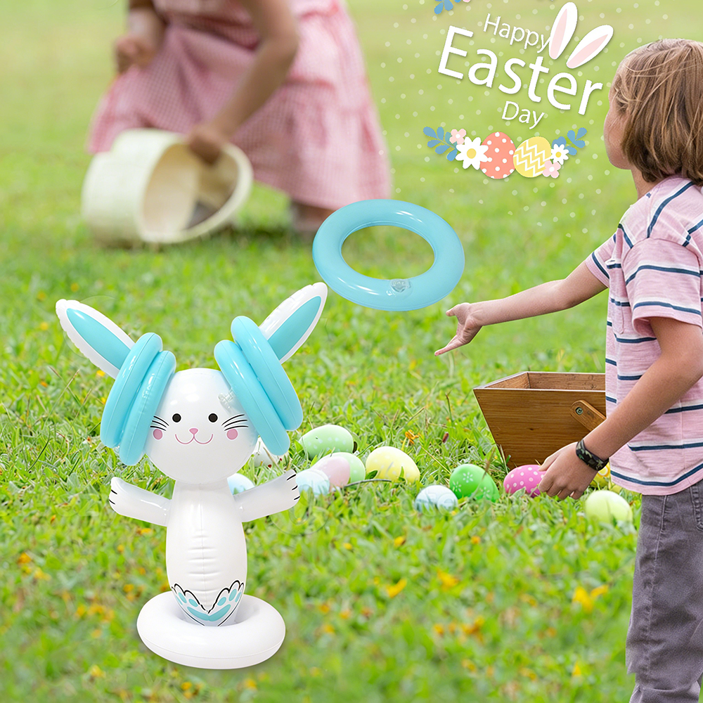 Kids Outdoor Entertainment - Easter Inflatable Bunny Ring Toss Game