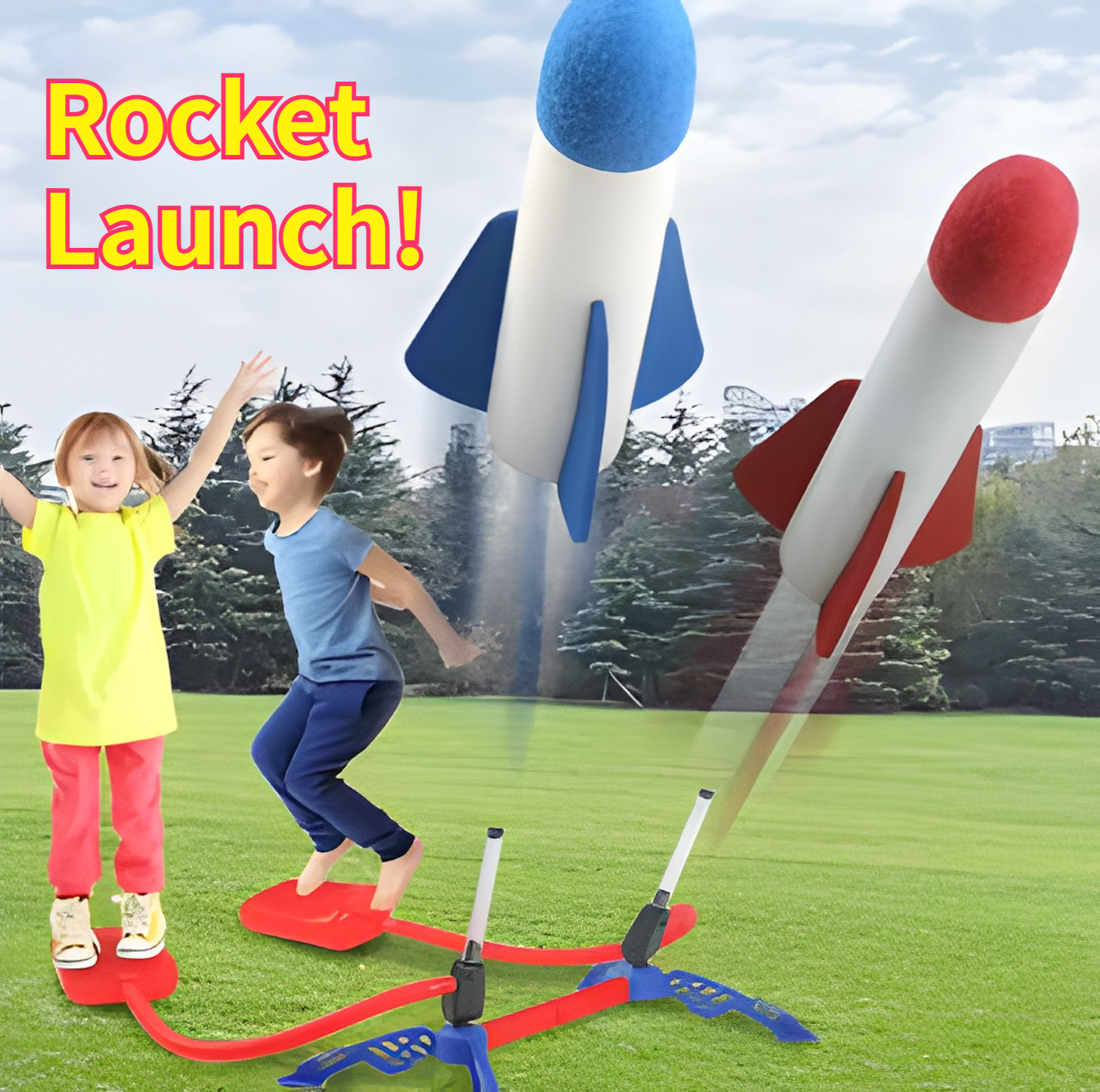 Kids Outdoor Jumping Toys - Kids Outdoor Rocket Foot Pump Outdoor