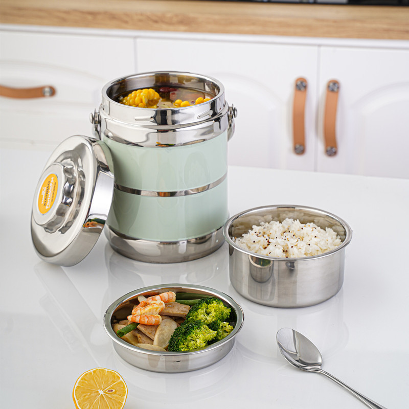 Kids Outdoor Kitchen Accessories - Stainless Insulated Lunch box 1400ML Steel