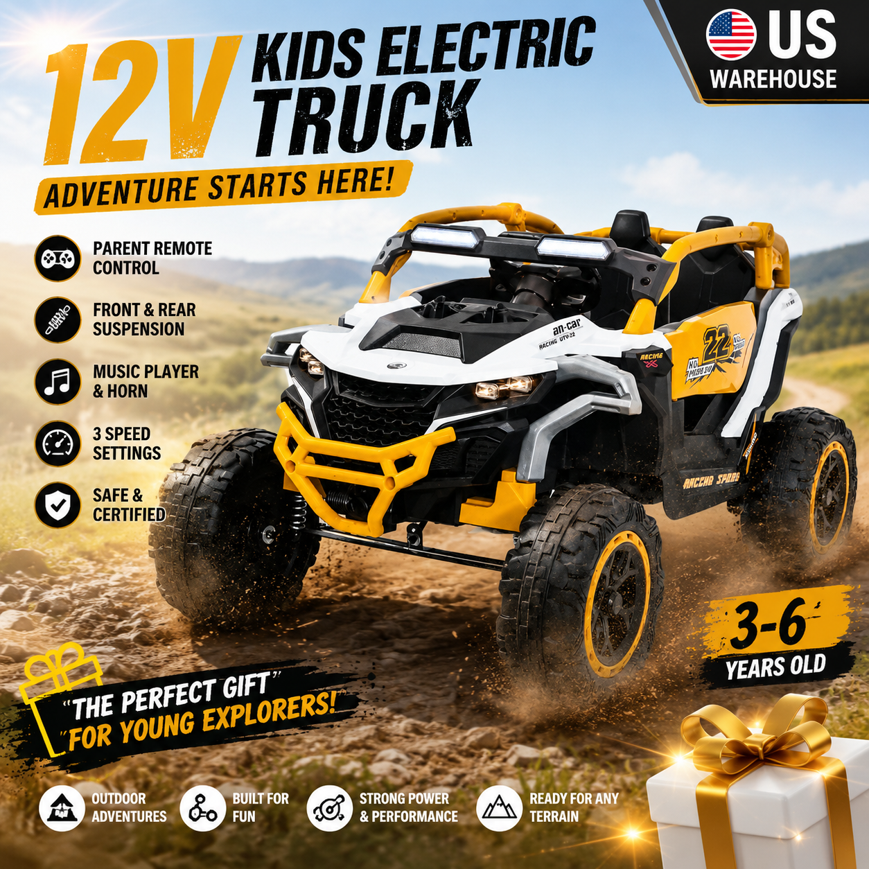 Kids Outdoor Park - 12V Kids Electric Truck Ride on