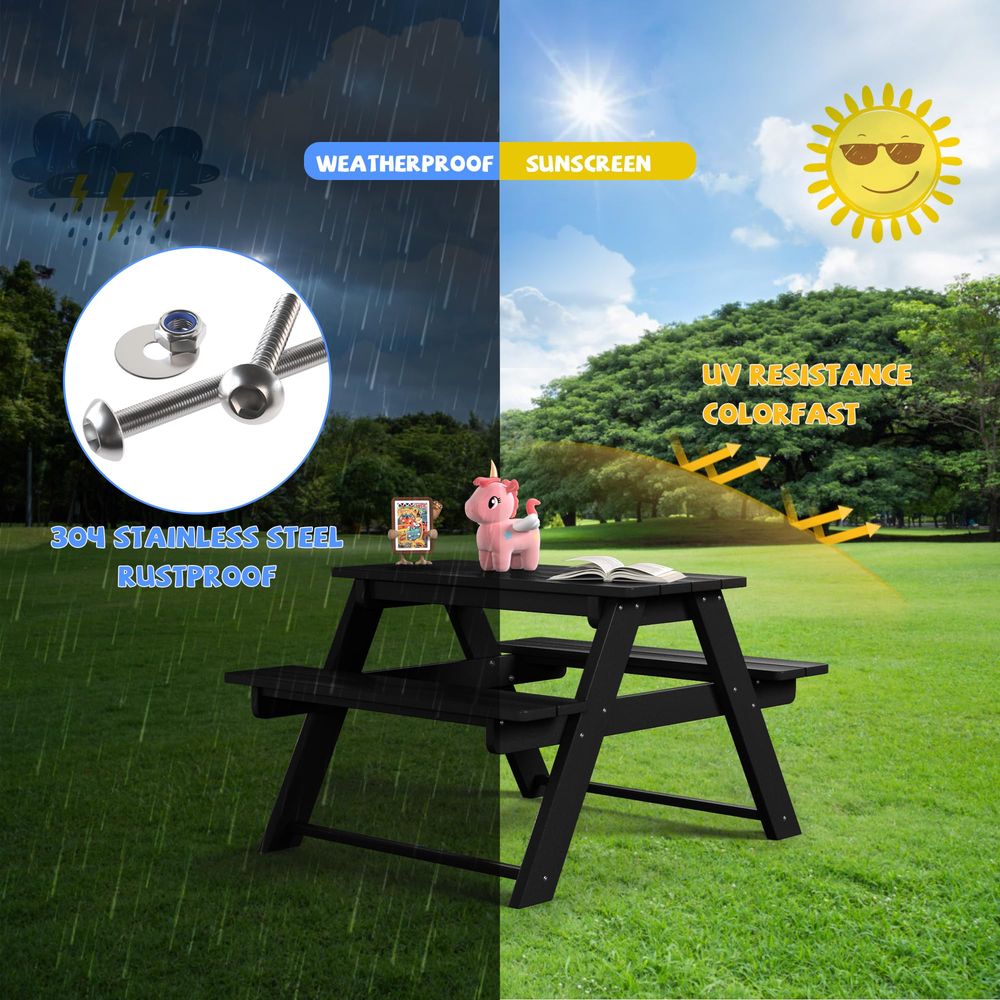 Kids Picnic Table, HDPE All We – Kids Outdoor Table And Chairs Bewertung und Preis