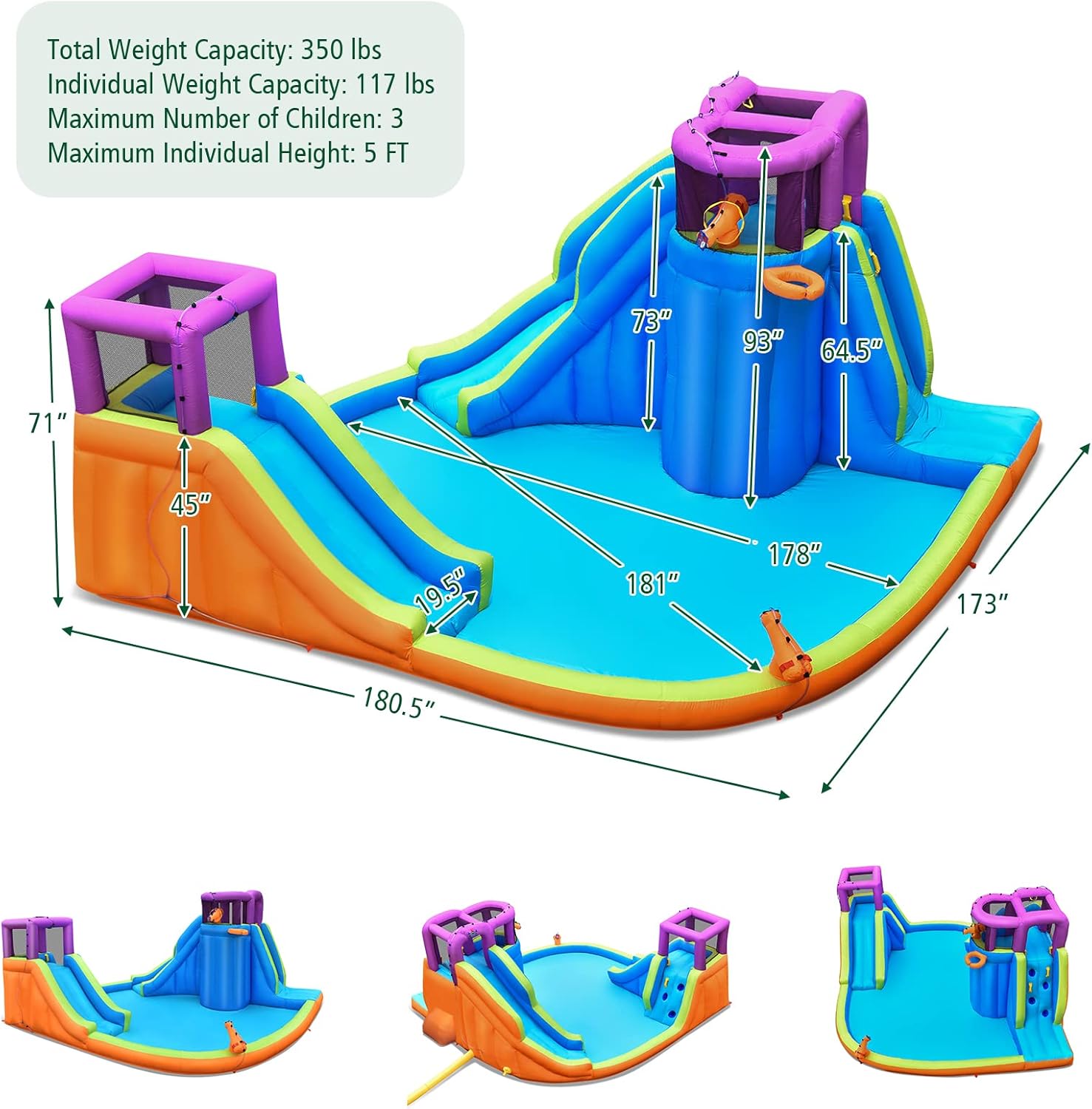 Inflatable Water Slide Park 75 – Kids Outdoor Park Bewertung und Preis