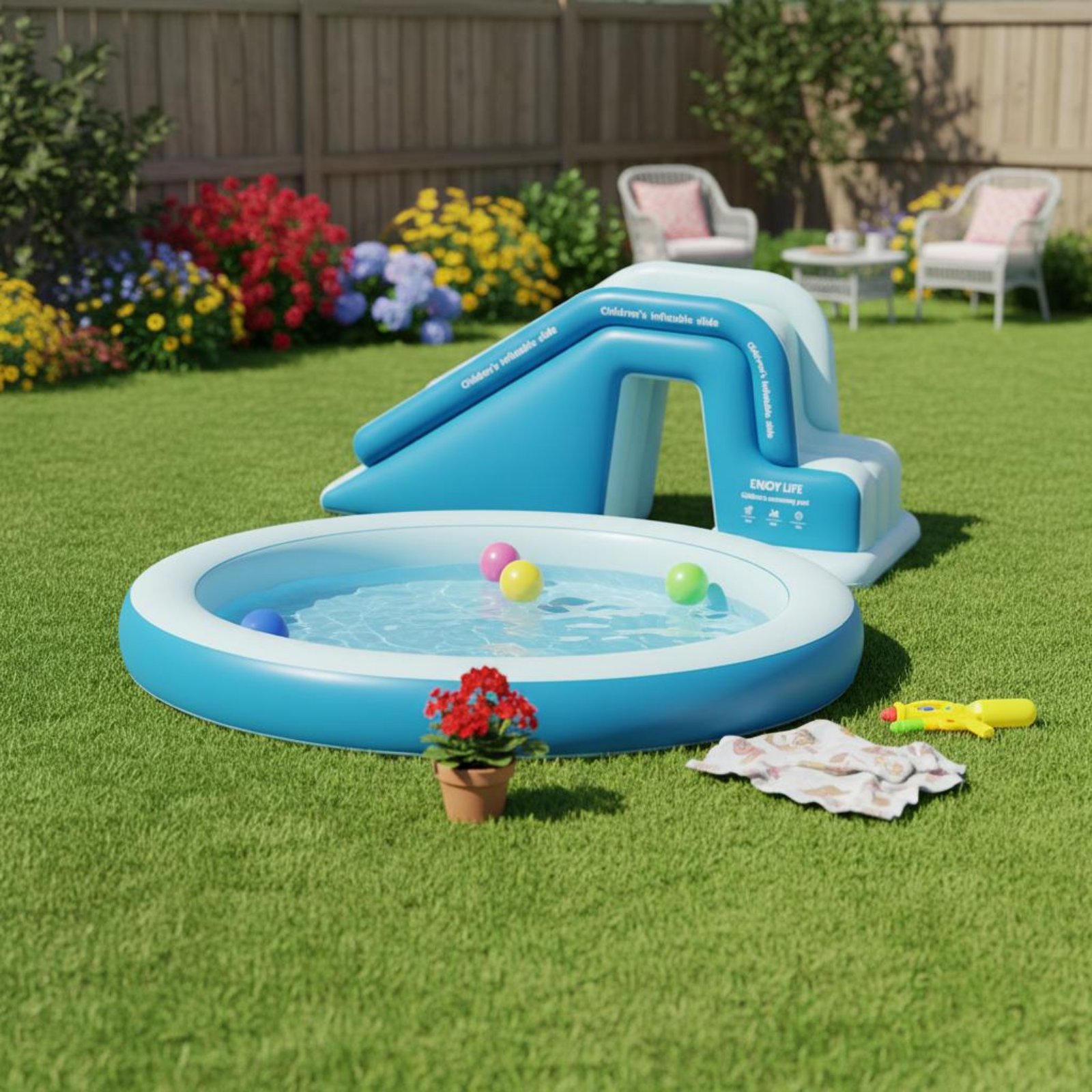 Inflatable Pool Slide Foldable – Kids Outdoor Park Bewertung und Preis
