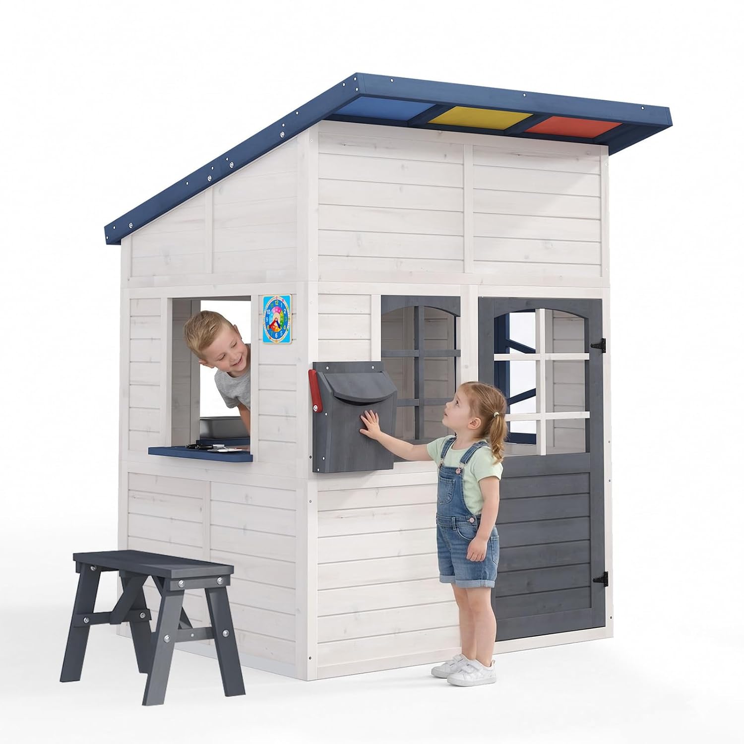 Wooden Kids Outdoor Playhouse  – Kids Outdoor Wooden Playset Bewertung und Preis