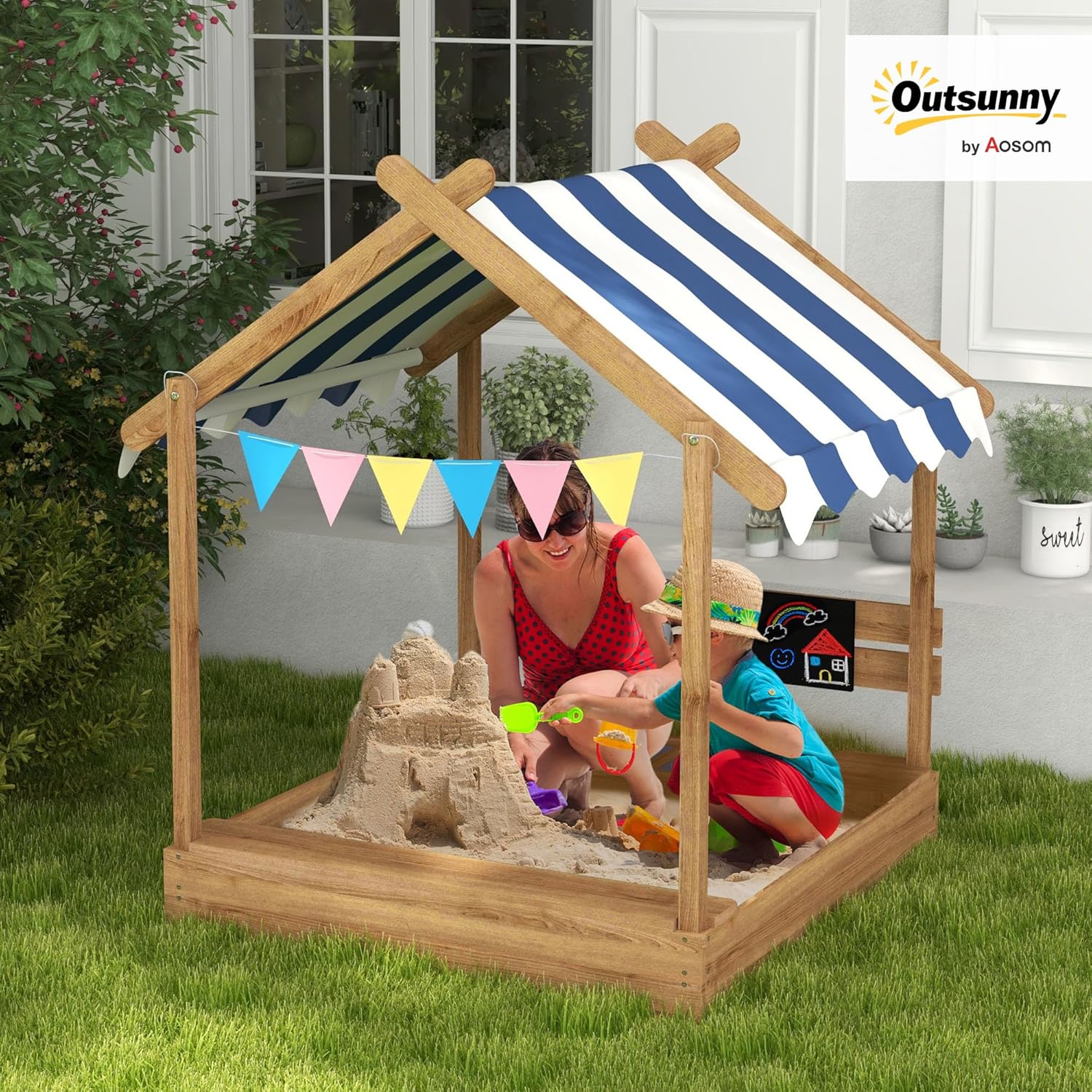 Wooden Sandbox Canopy Kids San – Kids Outdoor Wooden Playset Bewertung und Preis