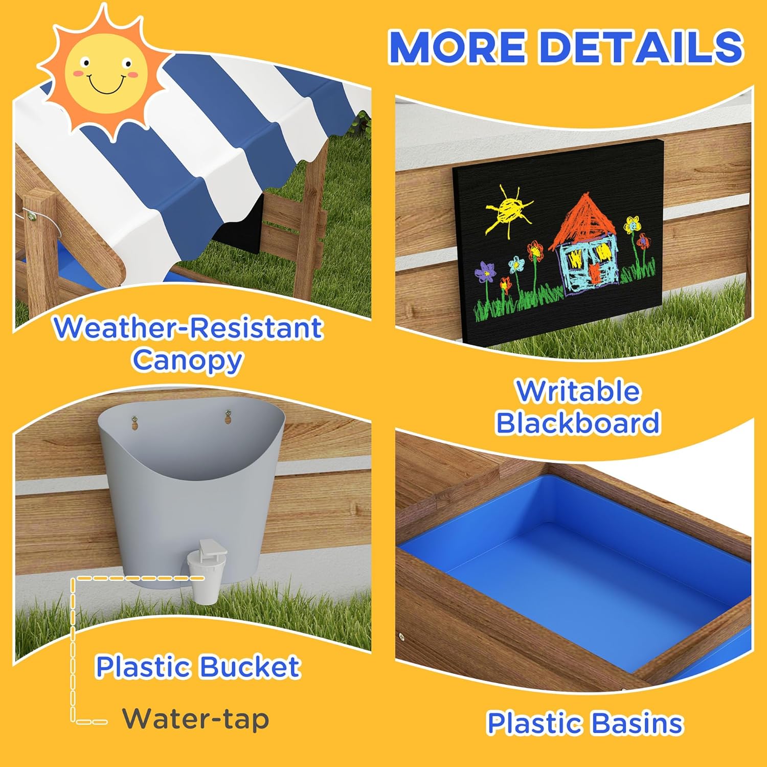 Wooden Sandbox Canopy Kids San – Kids Outdoor Wooden Playset Bewertung und Preis