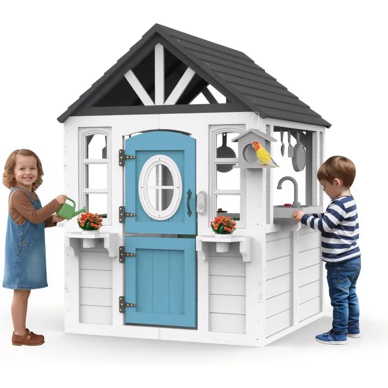 Kids Playhouse Outdoor,Cedar W – Kids Outdoor House With Kitchen Bewertung und Preis
