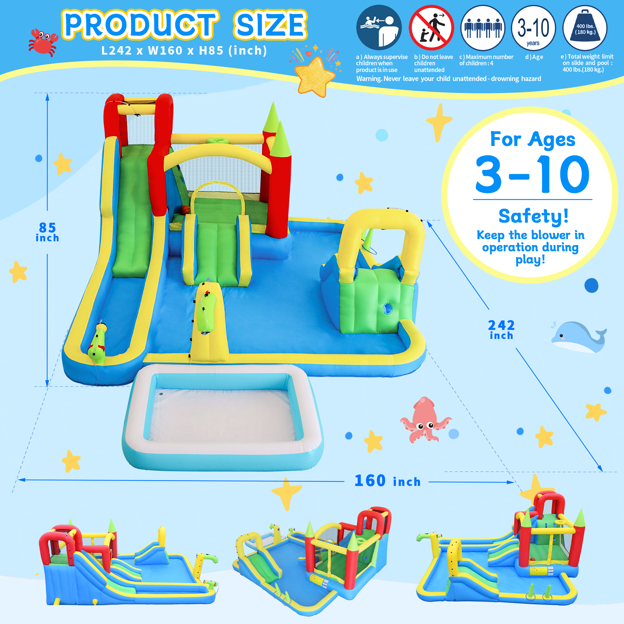 11-in-1 Inflatable Water Slide – Kids Outdoor Park Bewertung und Preis