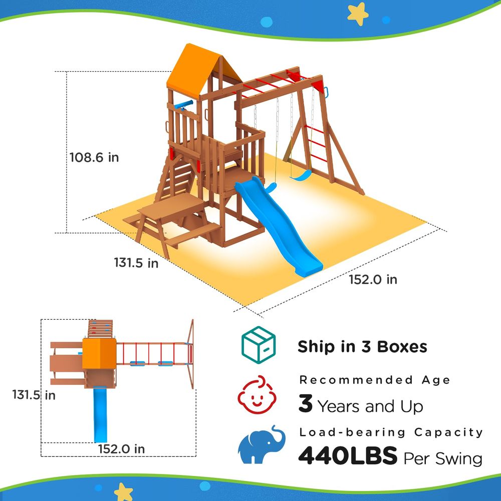 Playground Wooden Swing Sets f – Kids Outdoor Monkey Bars Bewertung und Preis