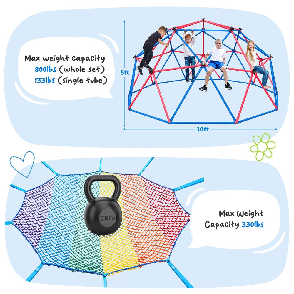 Climbing Dome with Climbing Ca – Kids Outdoor Monkey Bars Bewertung und Preis
