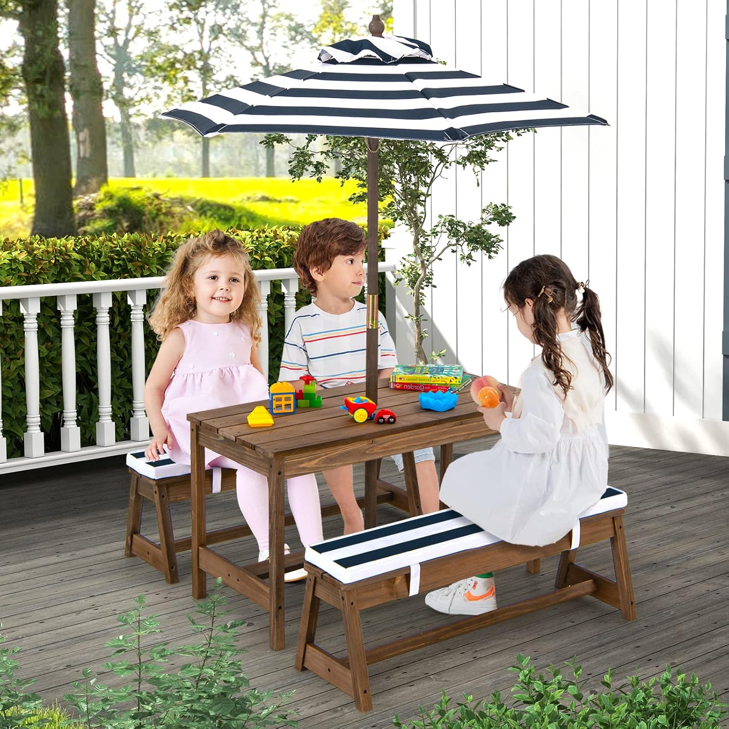 Height Adjustable Wooden Kids  – Kids Outdoor Table And Chairs Bewertung und Preis