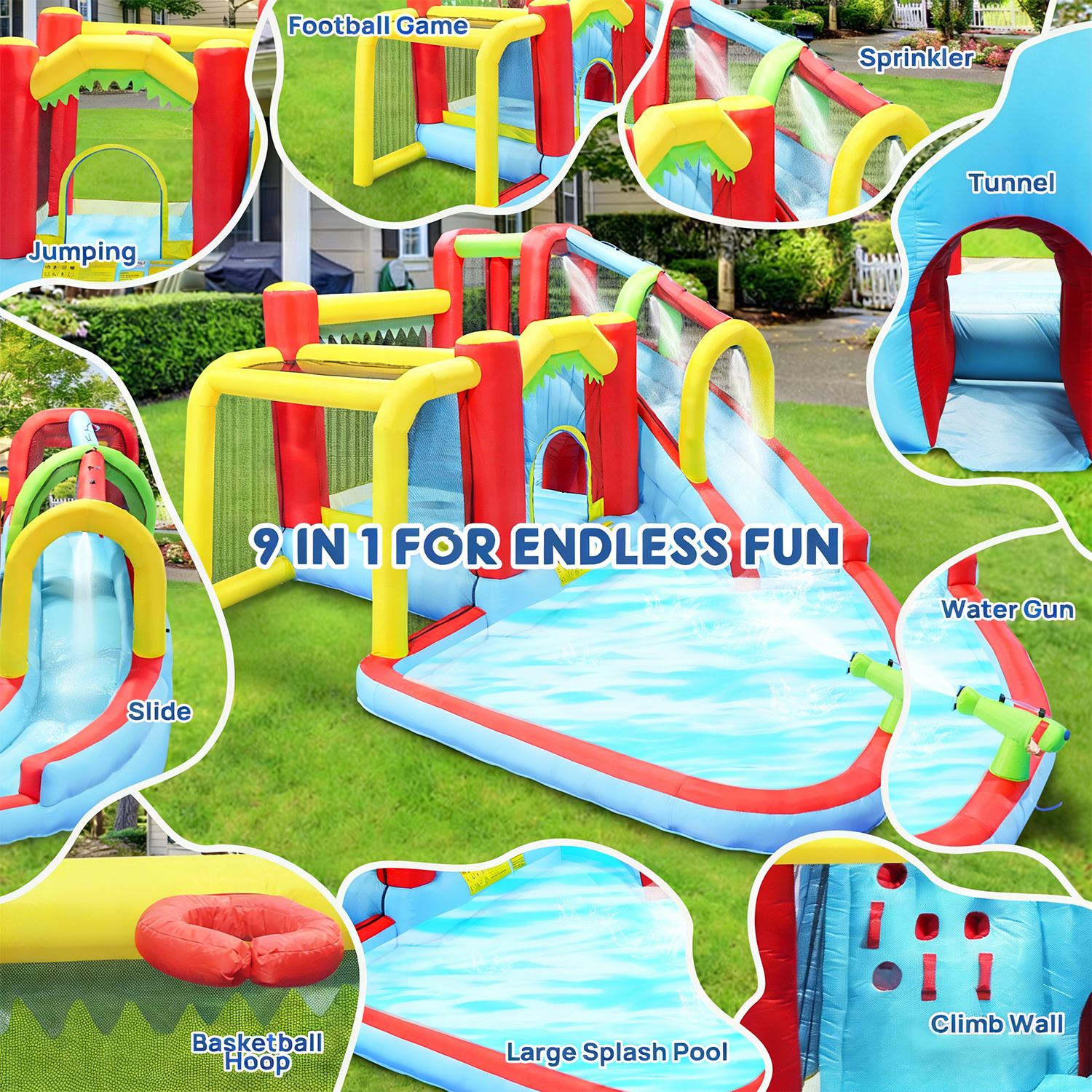 7in1 Inflatable Water Slide Pa – Kids Outdoor Park Bewertung und Preis
