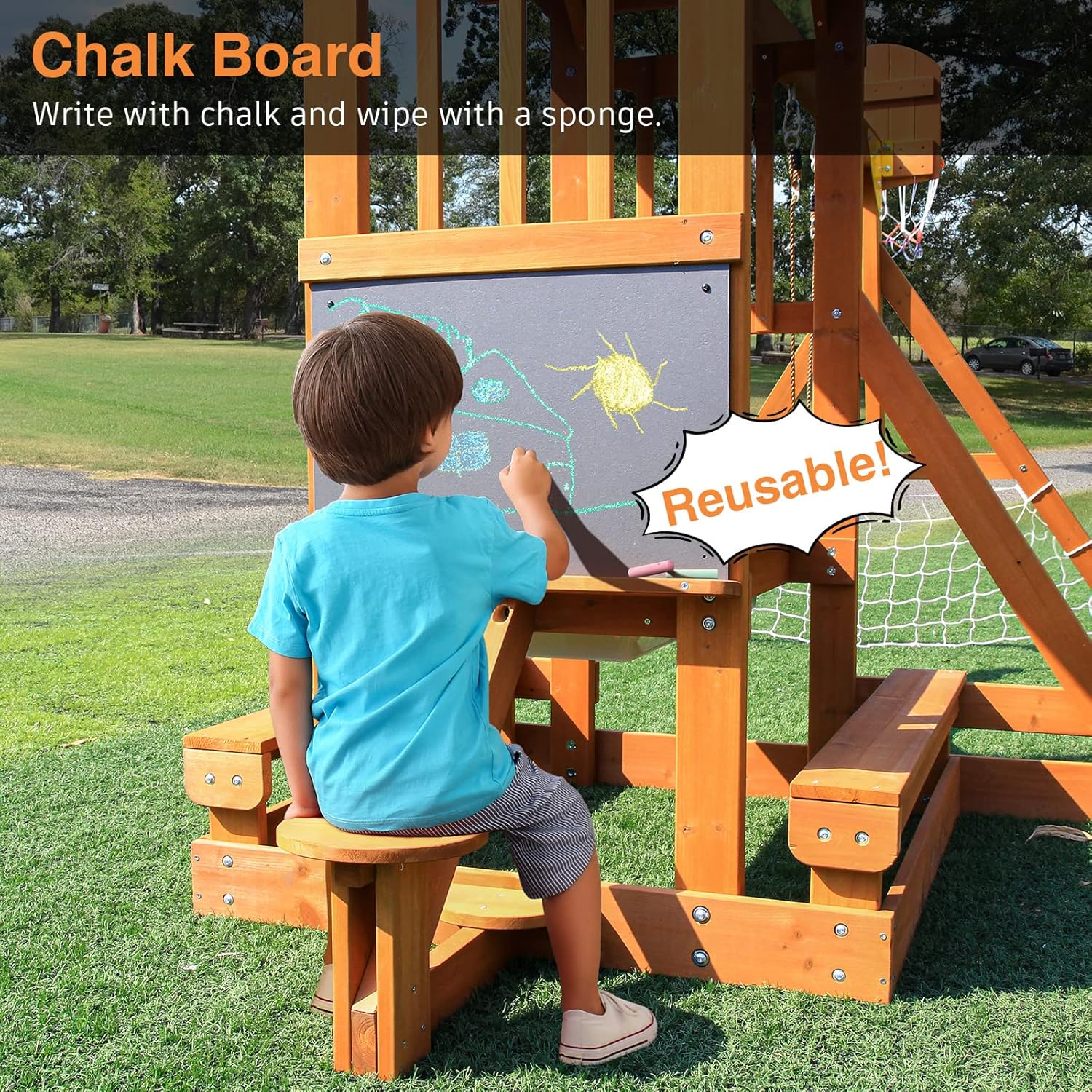 6-in-1 Wooden Playground Plays – Kids Outdoor Wooden Playset Bewertung und Preis