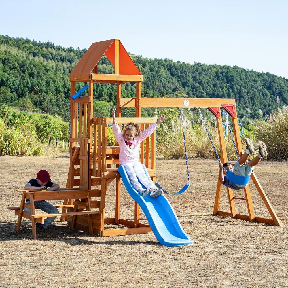 Wooden Swing Sets for Backyard – Kids Outdoor Monkey Bars Bewertung und Preis