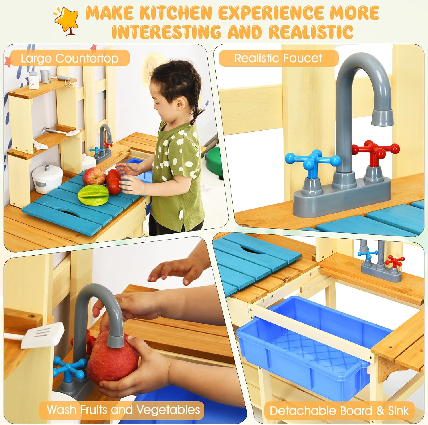 Kids Mud Kitchen Playset, Indo – Kids Outdoor Wooden Playset Bewertung und Preis