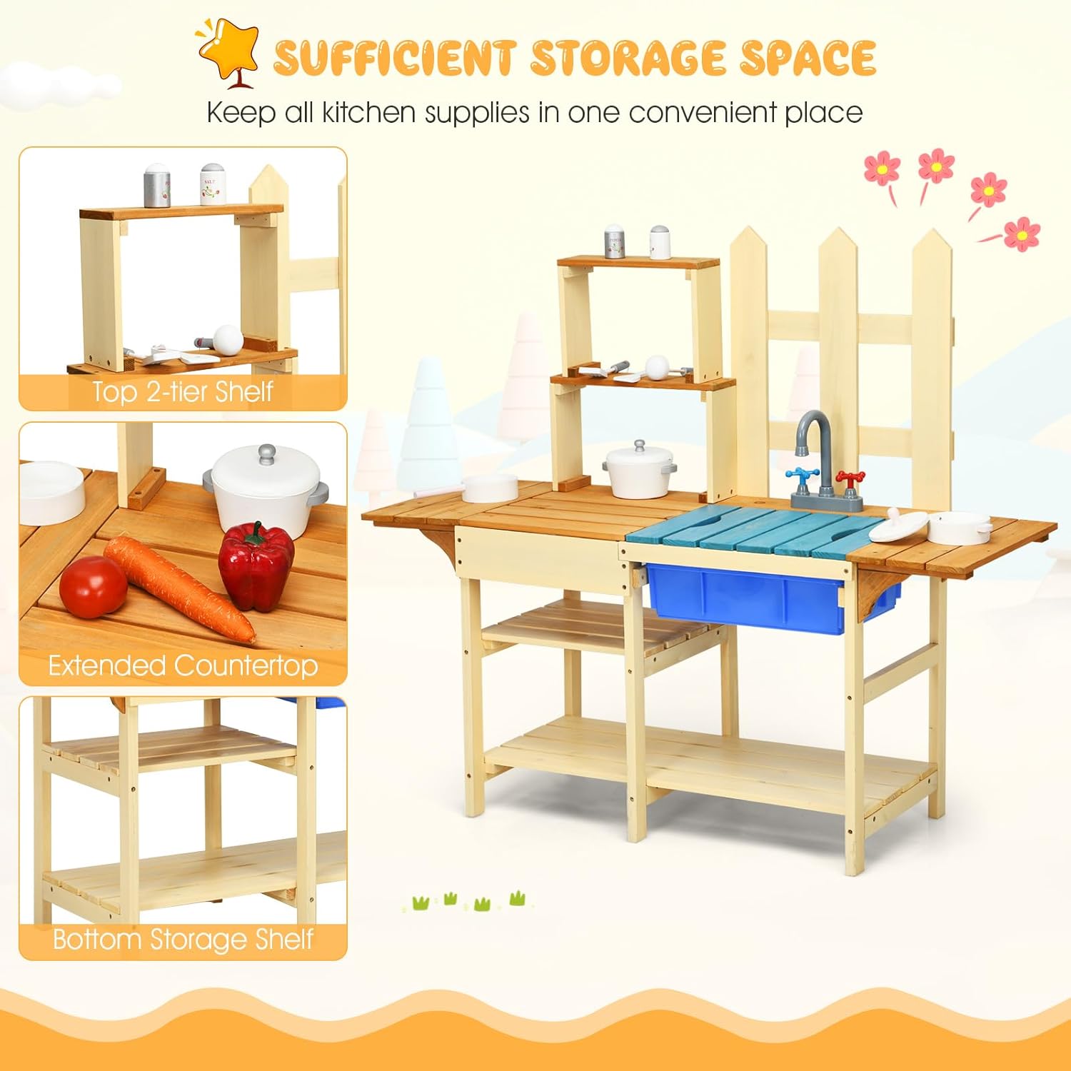 Kids Mud Kitchen Playset, Indo – Kids Outdoor Wooden Playset Bewertung und Preis