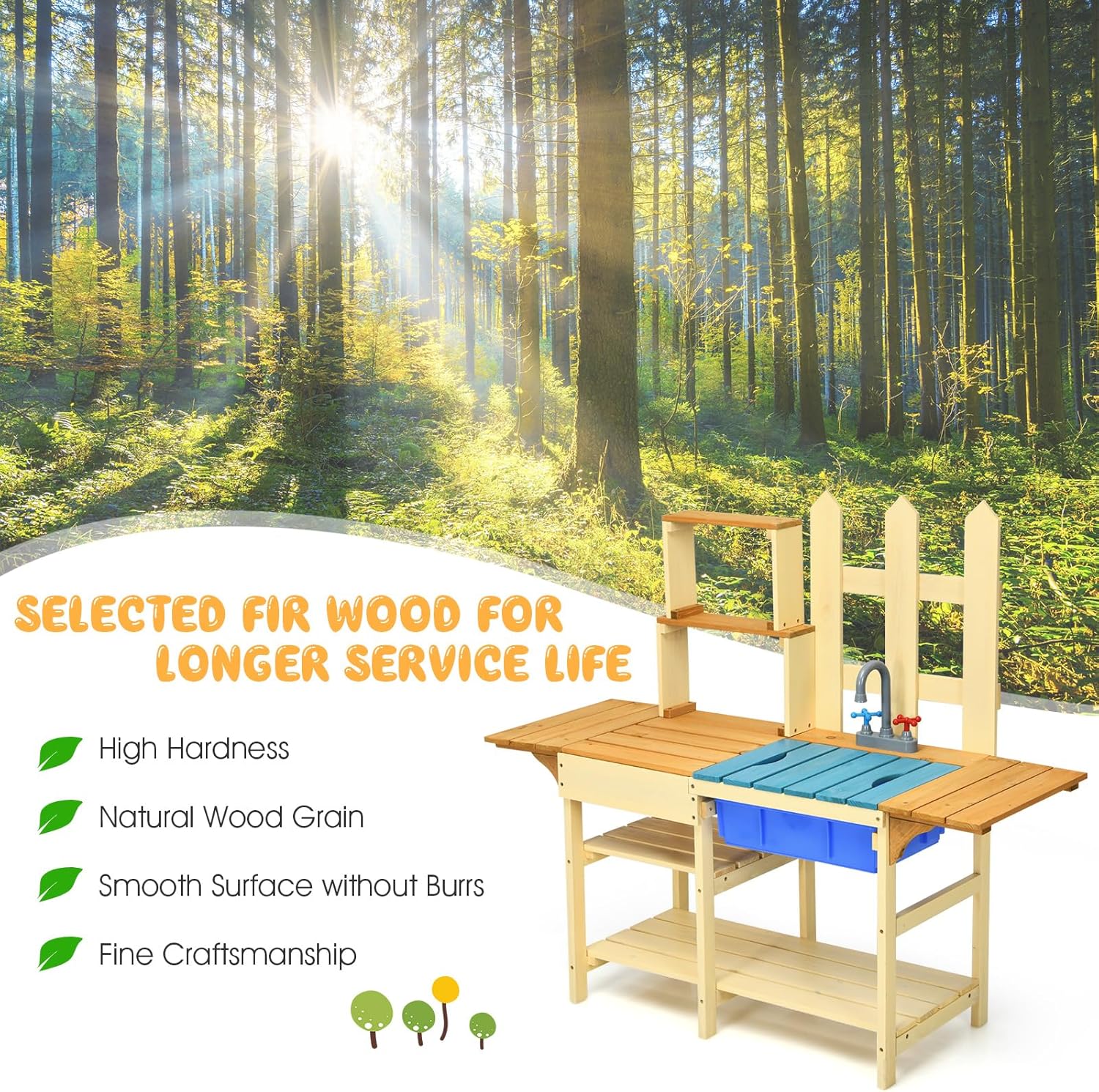 Kids Mud Kitchen Playset, Indo – Kids Outdoor Wooden Playset Bewertung und Preis