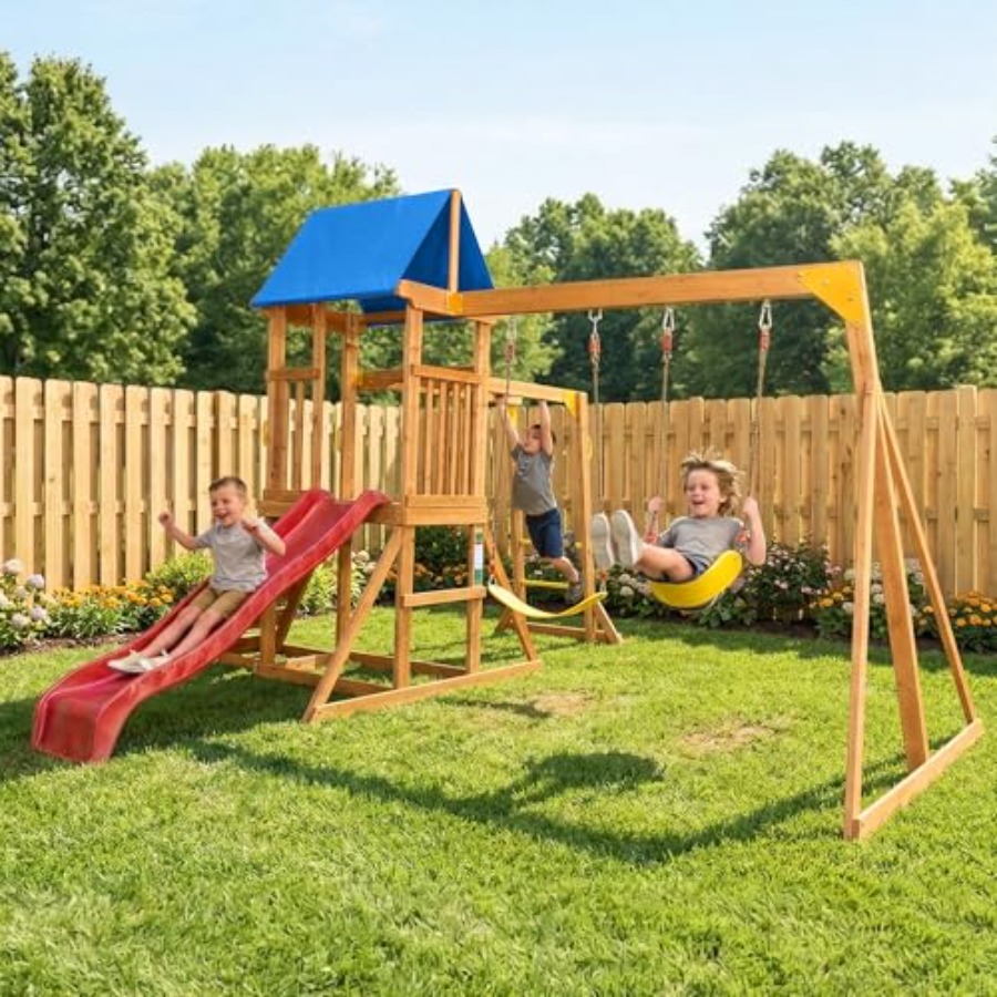 Backyard playground set with m – Kids Outdoor Monkey Bars Bewertung und Preis