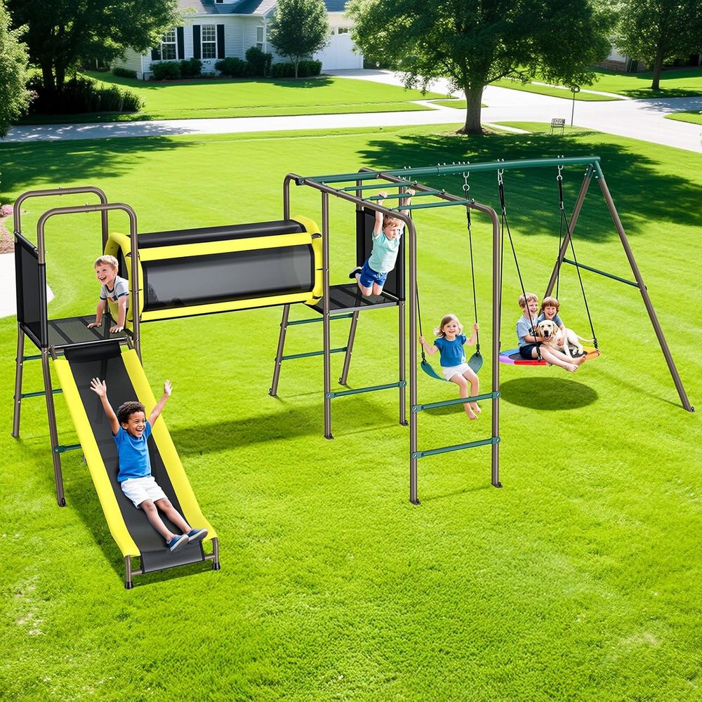 660lbs Swing Set with Slide,Cl – Kids Outdoor Monkey Bars Bewertung und Preis