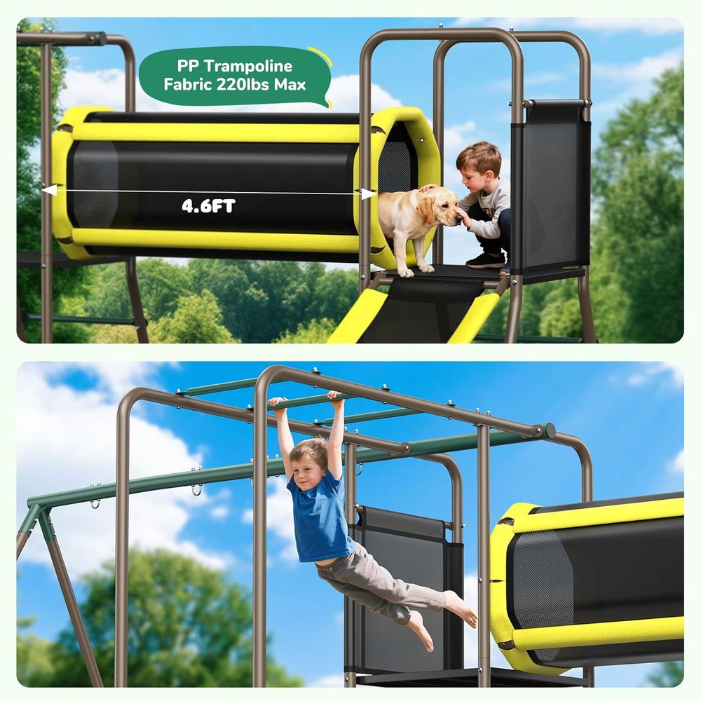 660lbs Swing Set with Slide,Cl – Kids Outdoor Monkey Bars Bewertung und Preis