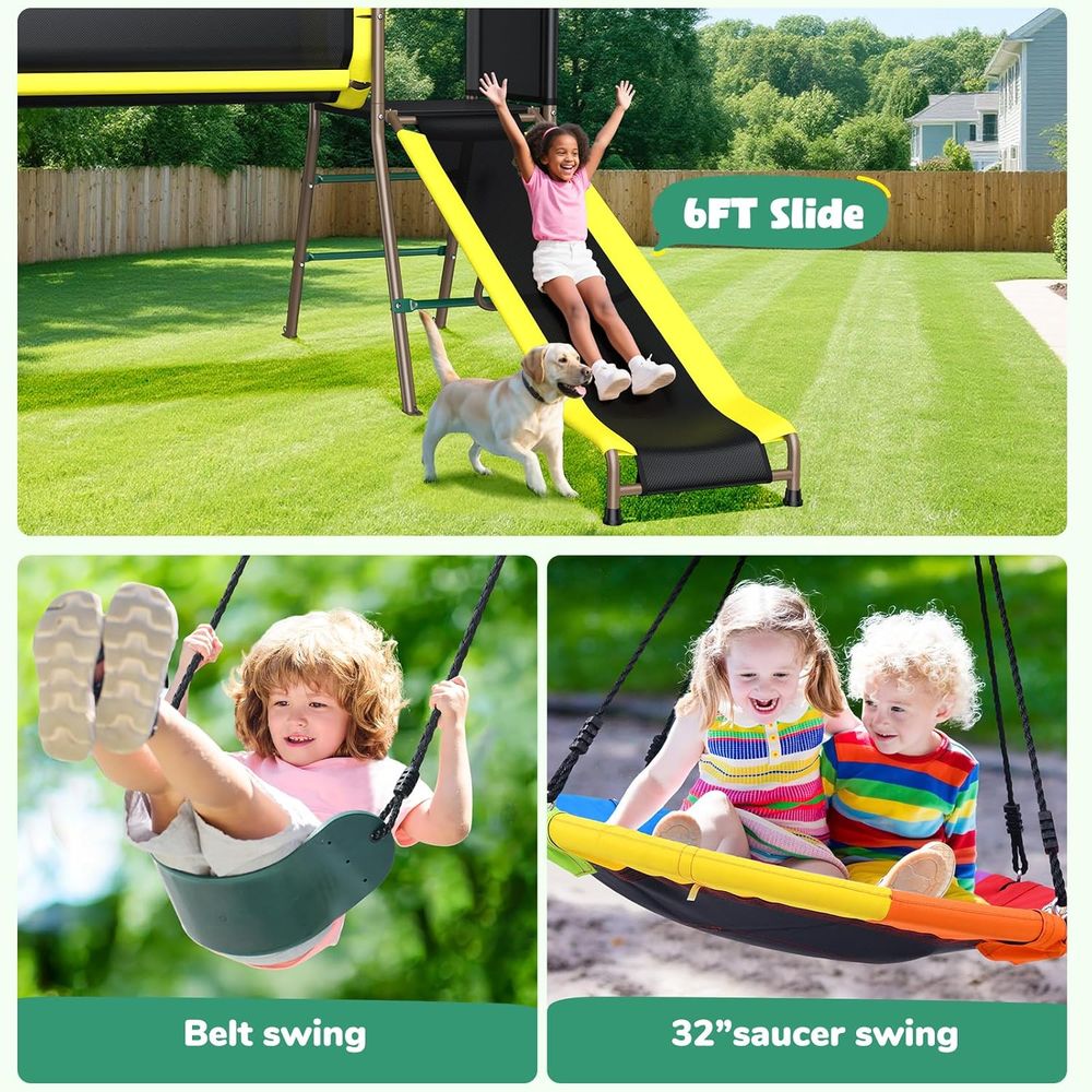 660lbs Swing Set with Slide,Cl – Kids Outdoor Monkey Bars Bewertung und Preis