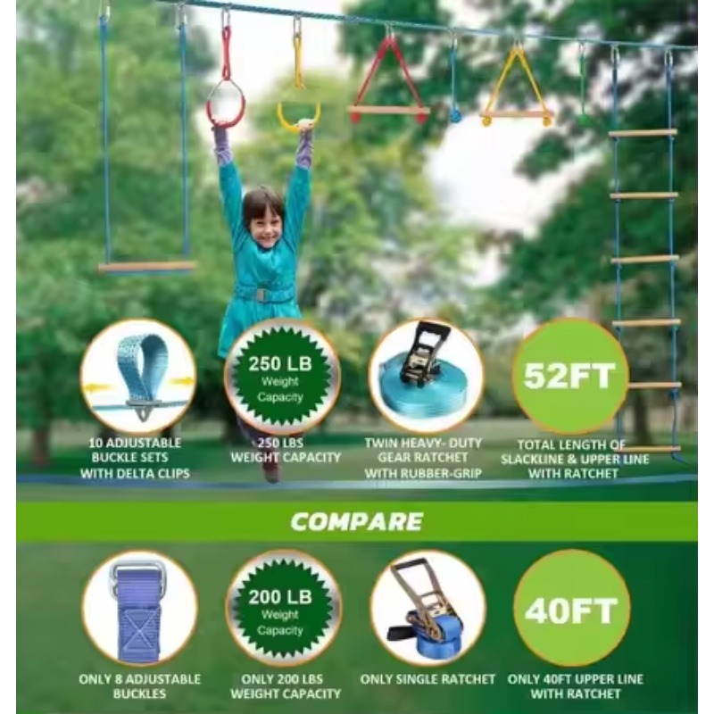Warrior Obstacle Course Kit fo – Kids Outdoor Monkey Bars Bewertung und Preis