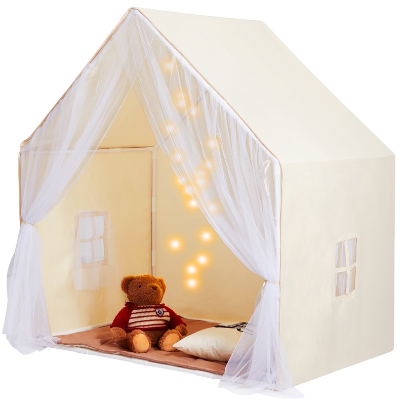 Beige Kids Play Tent with Mat  – Kids Outdoor Yurt Bewertung und Preis