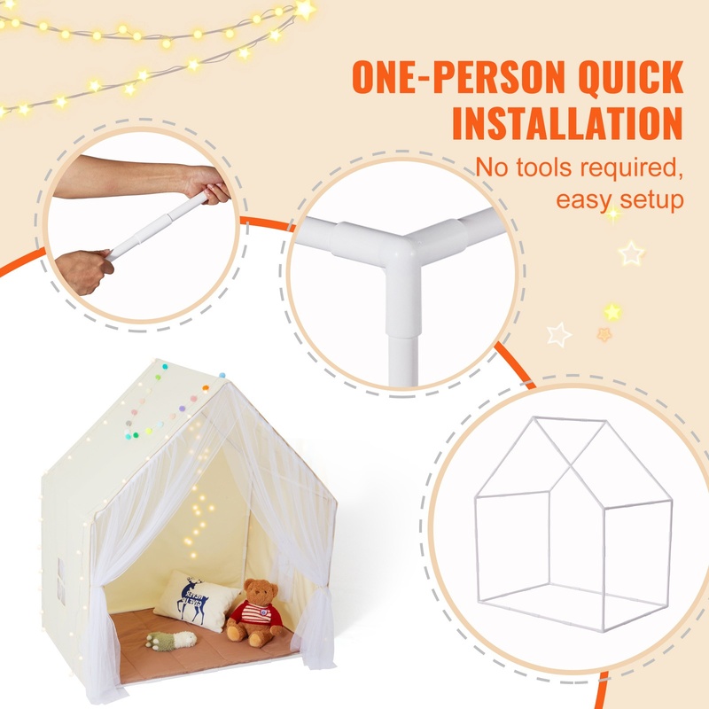 Beige Kids Play Tent with Mat  – Kids Outdoor Yurt Bewertung und Preis