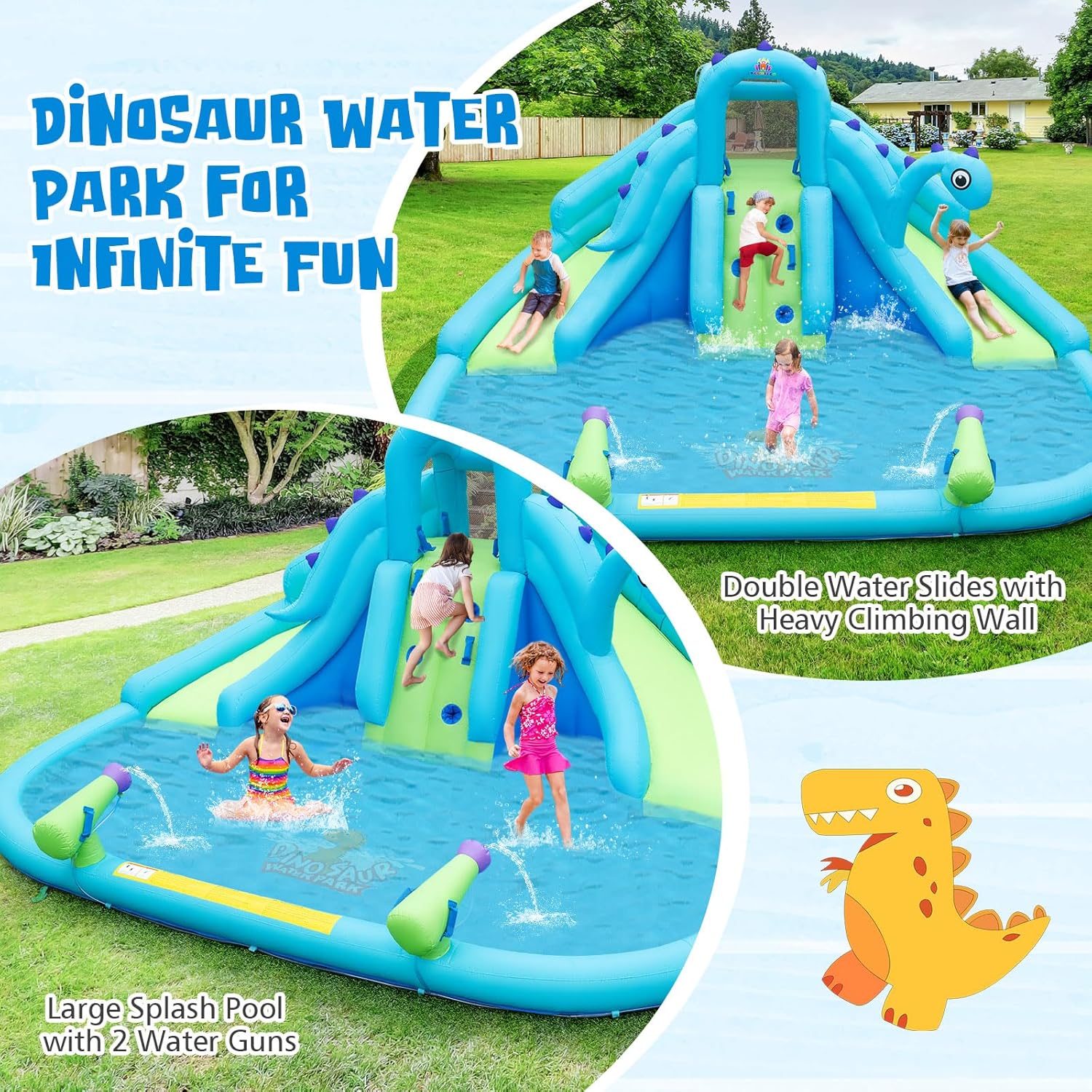 Inflatable Water Slide, Dinosa – Kids Outdoor Park Bewertung und Preis