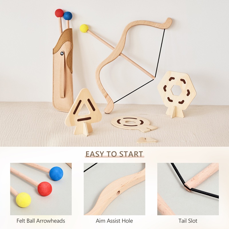 Kids Bow and Arrow Set Wooden  – Kids Outdoor Wooden Playset Bewertung und Preis