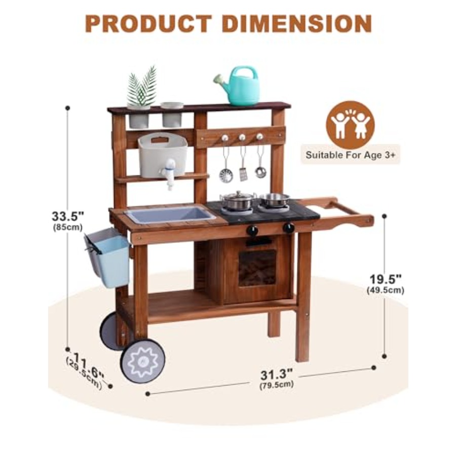 Outdoor mud kitchen for kids w – Kids Outdoor Wooden Playset Bewertung und Preis