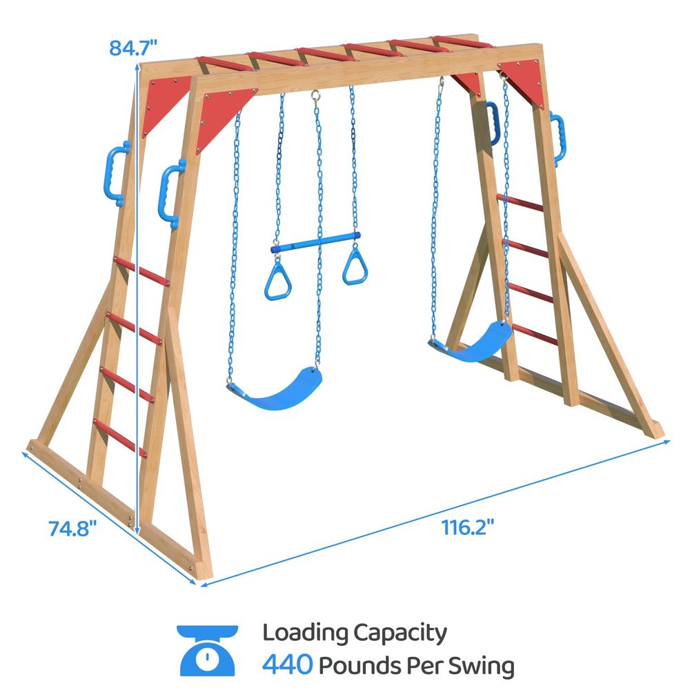 Wooden Swing Sets for Backyard – Kids Outdoor Wooden Playset Bewertung und Preis