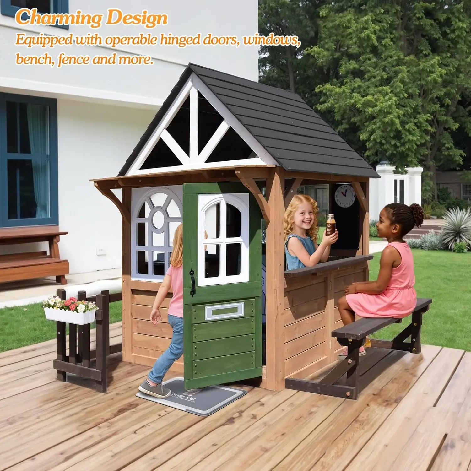 Outdoor Play House for Kids, F – Kids Outdoor House With Kitchen Bewertung und Preis
