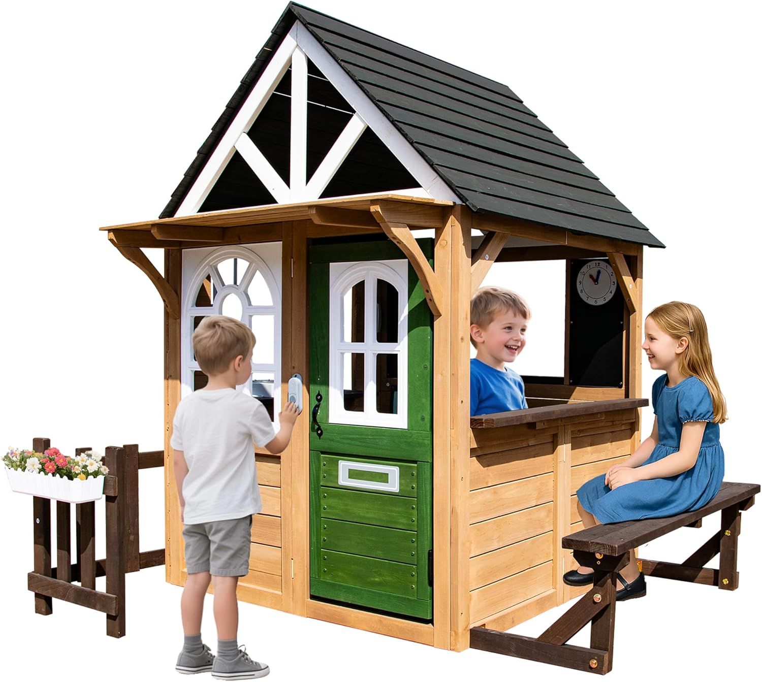Kids Playhouse Outdoor Cedar G – Kids Outdoor House With Kitchen Bewertung und Preis